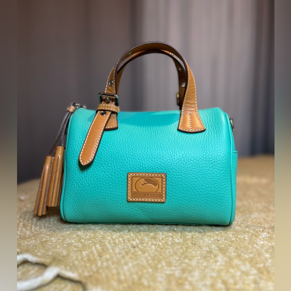 Dooney & Bourke Bags Patterson Pebble Leather Kendra Satchel Turquoise Small